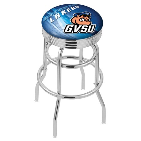 Holland Bar Stool Co 30" Chrome 2-Ring Grand Valley State Swivel Bar Stool, Accent Ring L7C3C30GVStUn-D2